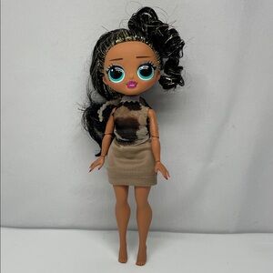 Lol Surprise Doll with Tan Dress and Black Hair